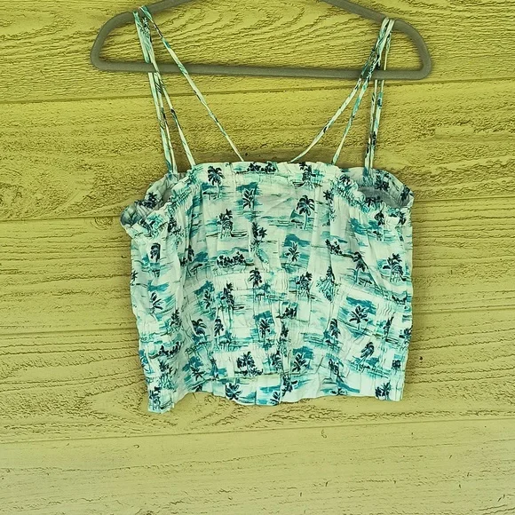 Tommy Hilfiger Women's Beach Print Smocked Tank Top Shirt NWT - Picture 5 of 6